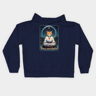 Paws and Reflect [cat pun] Kids Hoodie